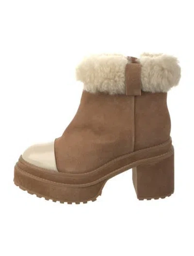 Pre-owned Cult Gaia Suede Boots In Brown