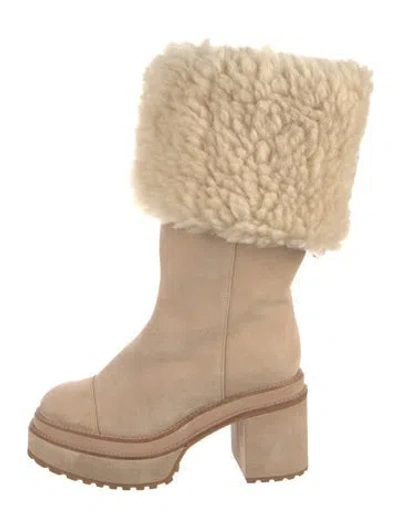Pre-owned Cult Gaia Suede Boots In Brown