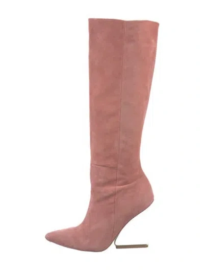Pre-owned Cult Gaia Suede Boots In Pink