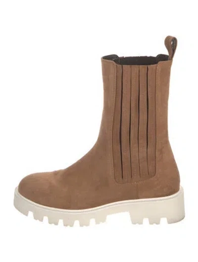 Pre-owned Cult Gaia Suede Chelsea Boots In Brown