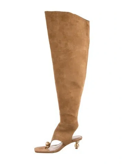 Pre-owned Cult Gaia Suede Gladiator Sandals In Neutral
