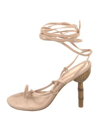 Pre-owned Cult Gaia Suede Gladiator Sandals In Neutral