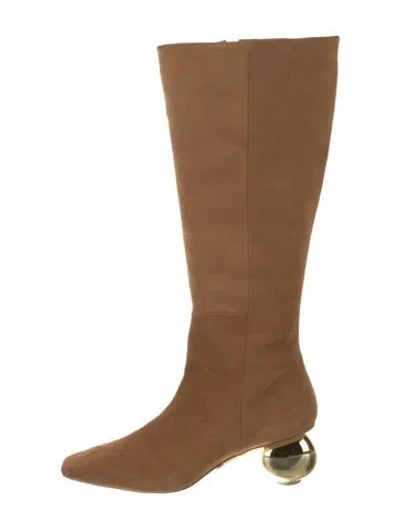 Pre-owned Cult Gaia Suede Riding Boots In Brown