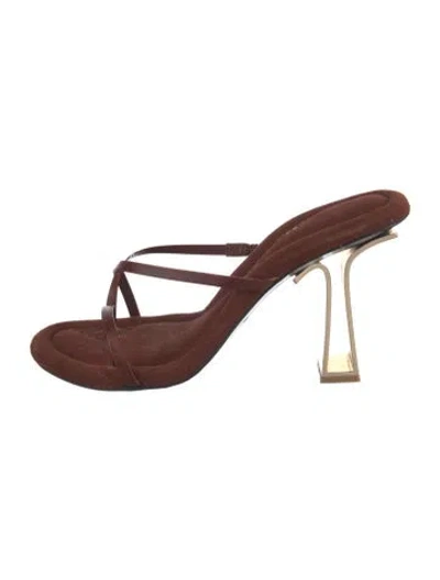 Pre-owned Cult Gaia Suede Sandals In Brown