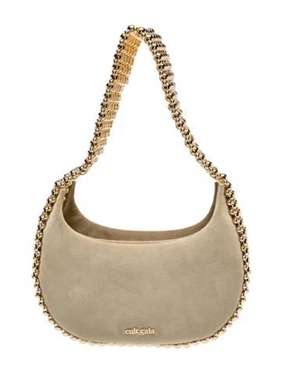Pre-owned Cult Gaia Suede Shoulder Bag In Gold/neutrals