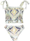 Cult Gaia Summer Graphic-print Bikini In Blue