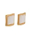 Cult Gaia Suni Mother Of Pearl Framed Drop Earrings In Gold