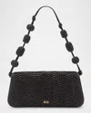 Cult Gaia Small Sunniva Raffia Shoulder Bag In Black
