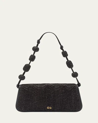 CULT GAIA SUNNIVA WAVY RAFFIA SHOULDER BAG