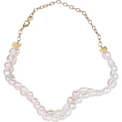 Cult Gaia Susa Mother Of Pearl Choker Necklace In White
