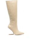 Cult Gaia Suspended-heel 105mm Long Boots In Neutrals