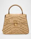 Cult Gaia Sybil Flap Rattan Crossbody Bag In Wood Bead Multi