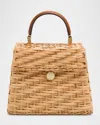 Cult Gaia Sybil Flap Rattan Crossbody Bag In Lt Toasted Ntrl