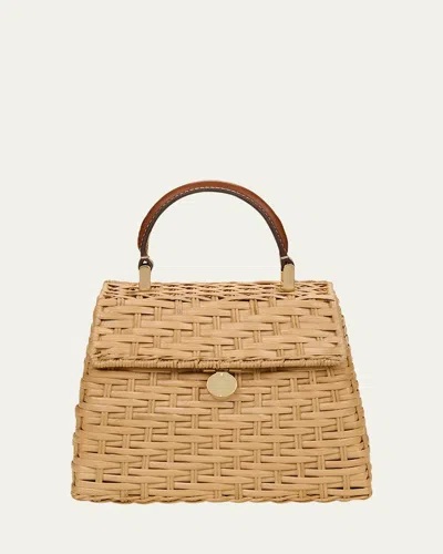 CULT GAIA SYBIL FLAP RATTAN CROSSBODY BAG