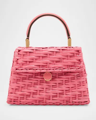Cult Gaia Sybil Nano Metallic Woven Crossbody Bag In Pink