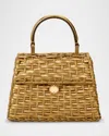 Cult Gaia Sybil Nano Metallic Woven Crossbody Bag In Brushed Brass