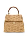 Cult Gaia Sybil Flap Rattan Crossbody Bag In Light Toasted