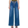 Cult Gaia Sydney Belted Grommet Wide Leg Pants In Blue