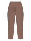 Cult Gaia Tailored Cropped Trousers In Brown