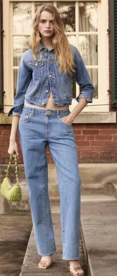 Cult Gaia Tamar Pant In Stone Wash In Blue