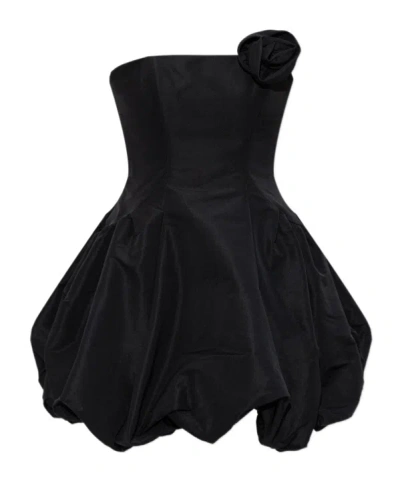 Cult Gaia Flower Strapless Mini Dress In Black