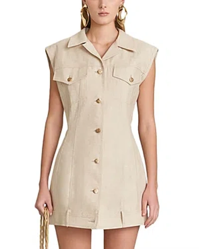 Cult Gaia Tanith Mini Shirtdress In Neutrals