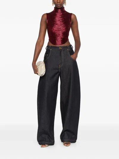 Cult Gaia Taraji Beaded High-neck Top In Multi