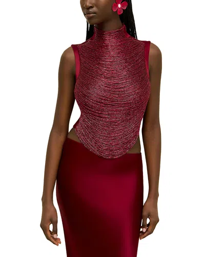 Cult Gaia Taraji Sleeveless Top In Red