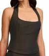 Cult Gaia Tarini Halter Top In Dark Java In Brown
