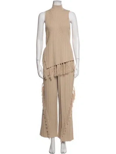 Pre-owned Cult Gaia Tassel Accents Pant Set In Neutrals