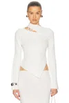Cult Gaia Tayla Knit Top In Off White