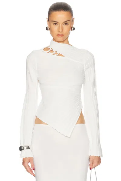 Cult Gaia Tayla Knit Top In Off White