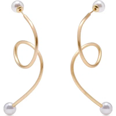 Cult Gaia Tazia Loop Drop Earrings In Gold