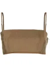 Cult Gaia Tereza Square-neck Crop Top In Brown