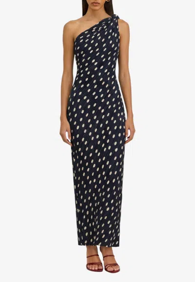 Cult Gaia Terre One-shoulder Plisse Maxi Dress In Blue