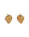 Cult Gaia Textured Strawberry Large Statement Earrings In Gold