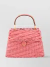 Cult Gaia Textured Weave Top Handle Crossbody Bag