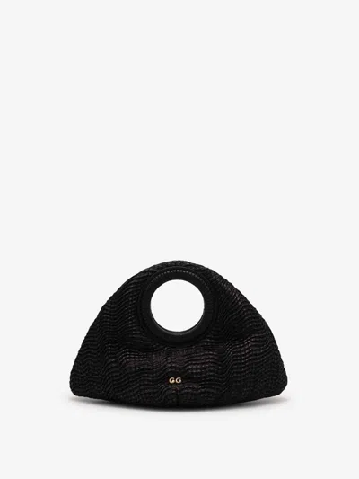 Cult Gaia Thais Raffia Bag In Black