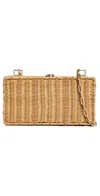 Cult Gaia Womens Natural The Backgammon Rattan Clutch Bag