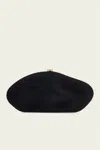 Cult Gaia Caldera Velvety Sculptural Clutch Bag In Black
