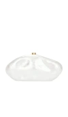 Cult Gaia The Caldera Leather Clutch Bag In White