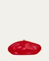 Cult Gaia The Caldera Leather Clutch Bag In Ghermez