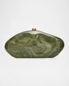 Cult Gaia The Caldera Marbled Acrylic Clutch Bag In Green