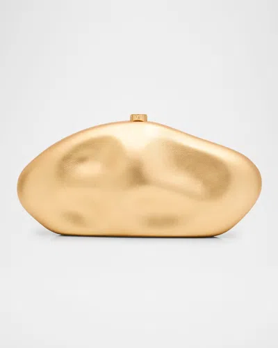 Cult Gaia The Caldera Metallic Leather Clutch Bag