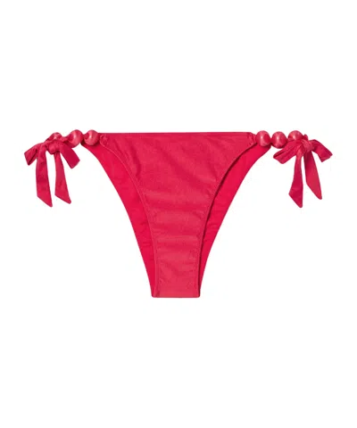 Cult Gaia Euphrasia Embellished Bikini Briefs In Red