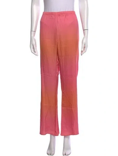 Pre-owned Cult Gaia Tie-dye Print Wide Leg Pants In Pink