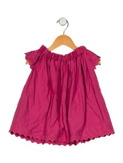 Pre-owned Cult Gaia Babies' Toddlers Girls Embroidered Shirt In Pink