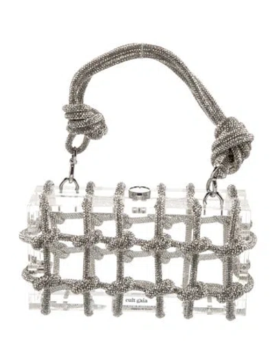Pre-owned Cult Gaia Top Handle Bag In Clear/metallic/silver