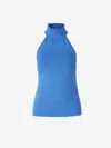 Cult Gaia Wake Open Back Halter Top In Blue