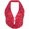 Cult Gaia Ballina Open Back Top In Pink